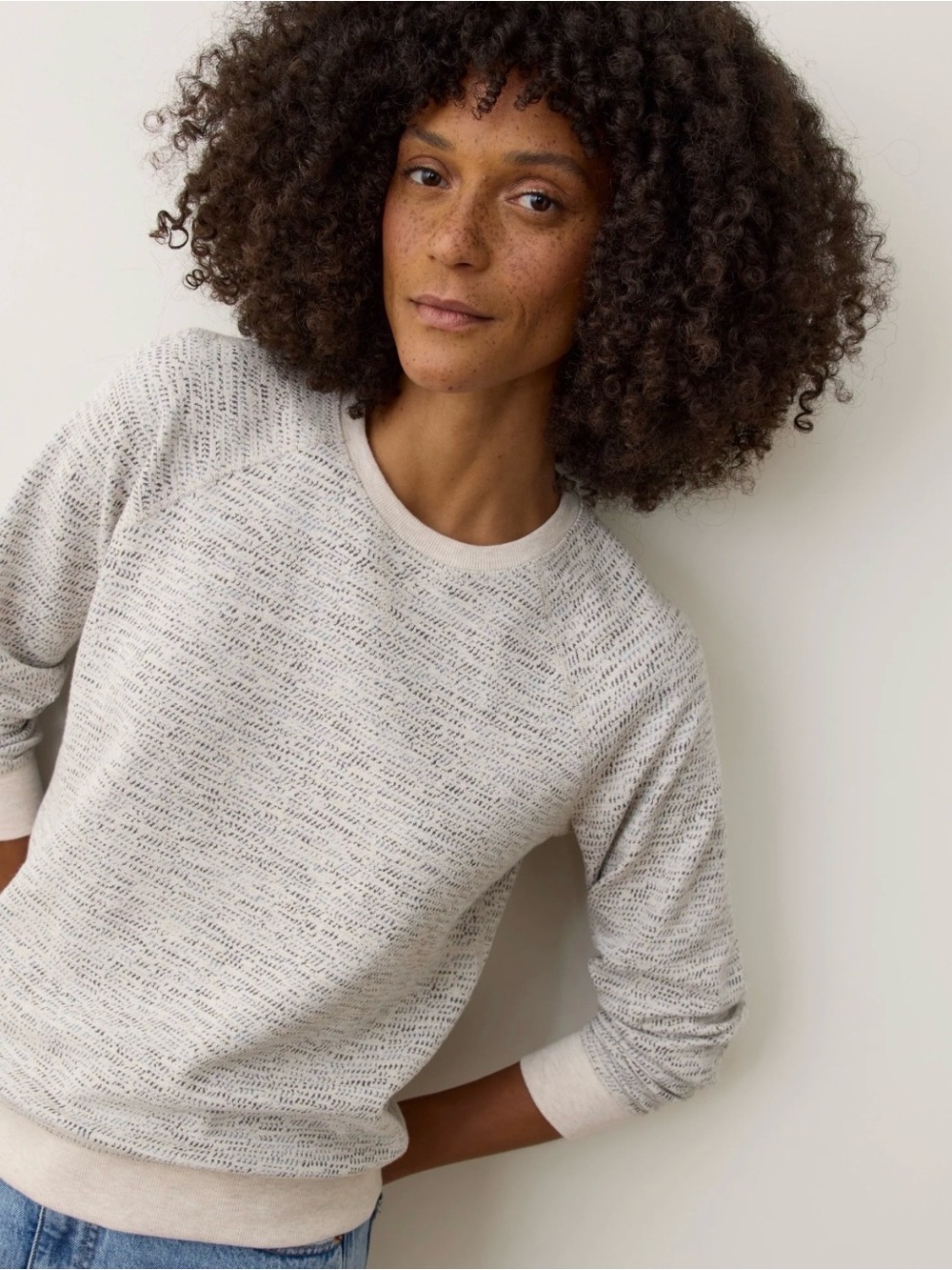 Marine Layer Women's Juno Reversible Raglan Long Sleeve Top Cool Multi Large
